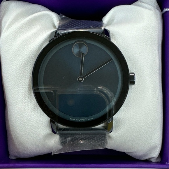 SOLD Movado Bold Evolution Mens Blue ION PVD Stainless Quartz Watch 3600793 - Picture 3 of 6